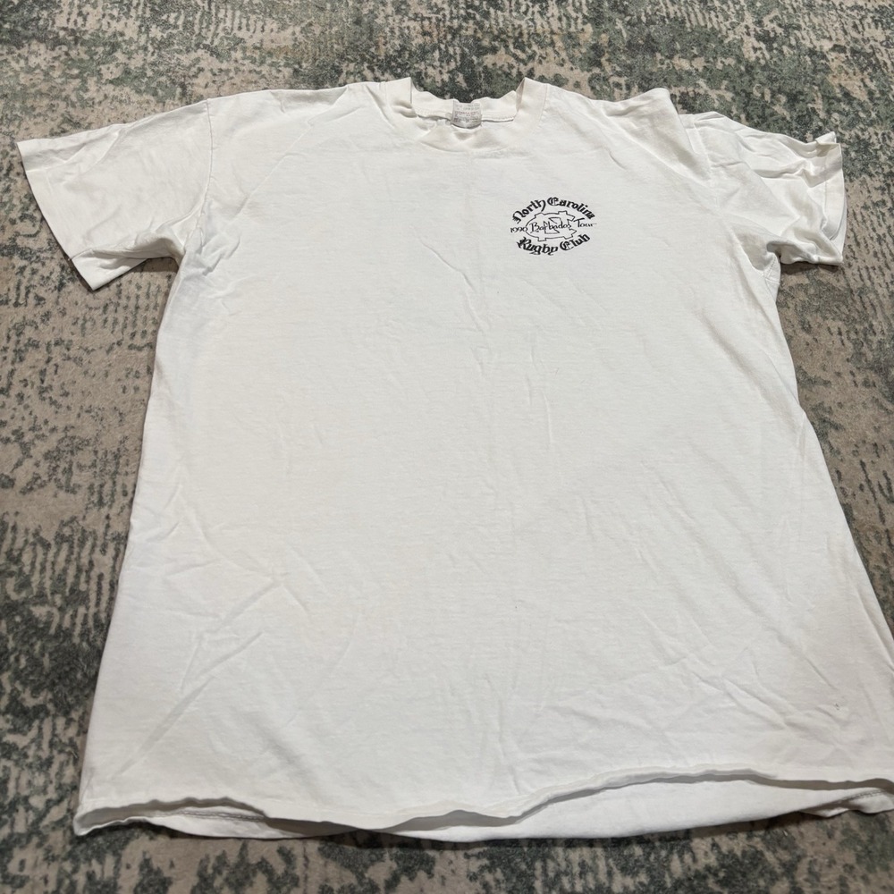 Vintage 1990 UNC Rugby Club Barbados Tour Shirt XL Stedman Pirates